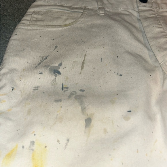 White Dickies Carpenter Painter Pants Distress Grunge Splatter 32x32 Men’s Baggy - Picture 4 of 15